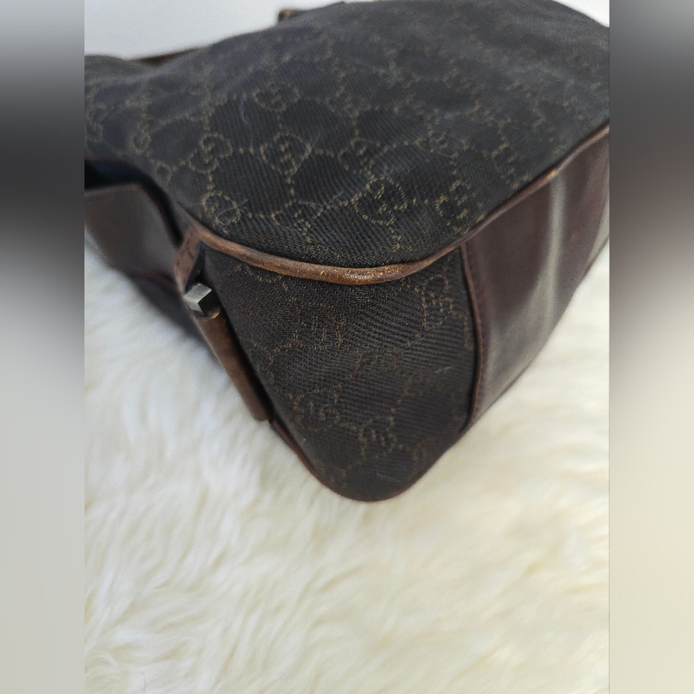 Gucci Hobo Leather/ Canvas  Handbag - Picture 9 of 14